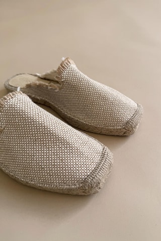 Linnen Slippers - Beige