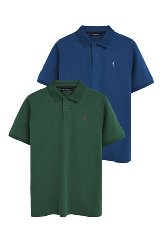 2 Polo's Regular Fit - Groen en blauw