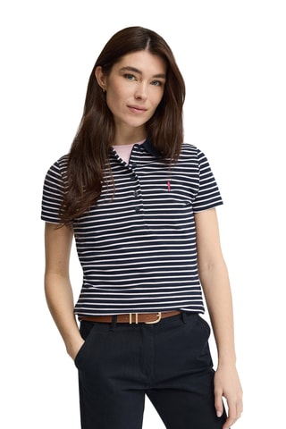 Polo Slim Fit - Marineblauw en roze