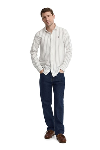 Overhemd Regular - Ecru en marineblauw