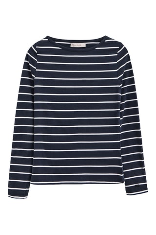 T-shirt Slim - Marineblauw en wit