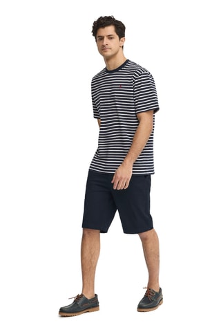 T-shirt Loose - Marineblauw en ecru