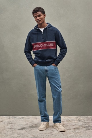 Sweater met Capuchon - Blauw en rood