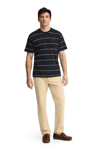 T-shirt Loose - Marineblauw en lichtgeel