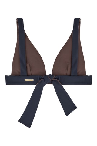 Bikinitop - Marineblauw en bruin