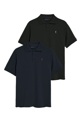 2 Polo's Regular Fit - Marineblauw en zwart