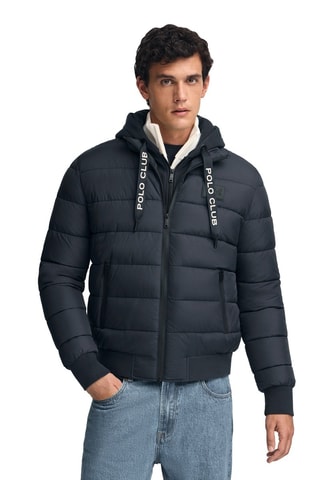 Gewatteerde Jas met Capuchon - Blauw