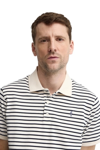 Polo Regular Fit - Ecru en marineblauw