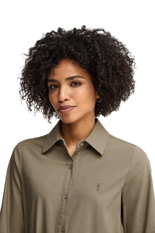 Linnen Blouse-jurk relaxed - Kaki