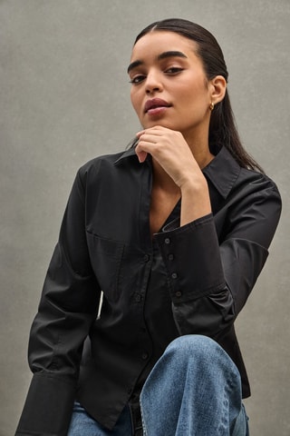 Blouse Slim Fit - Zwart