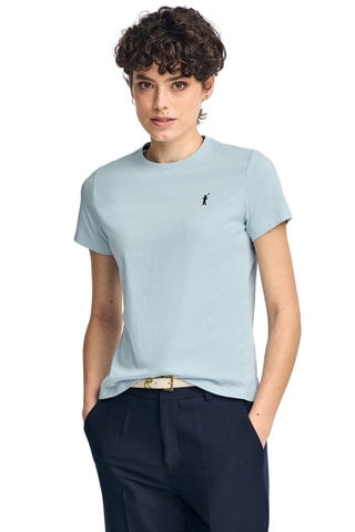 T-shirt Slim Fit - Zwart en blauw