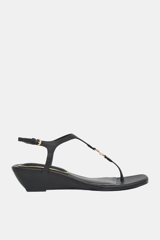 Sandalen met Sleehak - Zwart