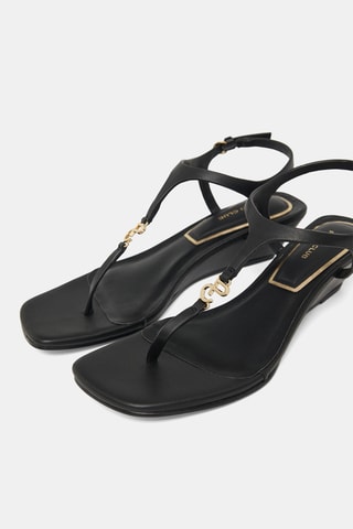 Sandalen met Sleehak - Zwart