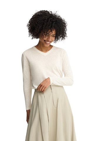 Linnen T-shirt Regular - Beige