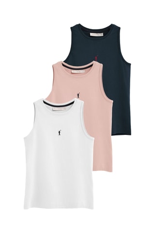 3 Hemden - Wit, lichtroze en marineblauw