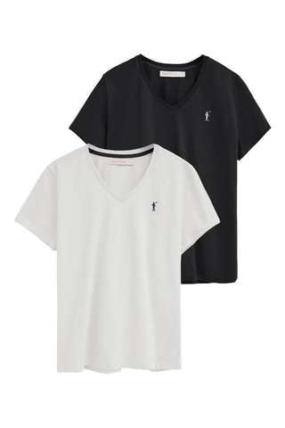 2 T-shirts Regular - Wit en zwart