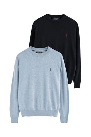 2 truien regular - Hemelsblauw en marineblauw