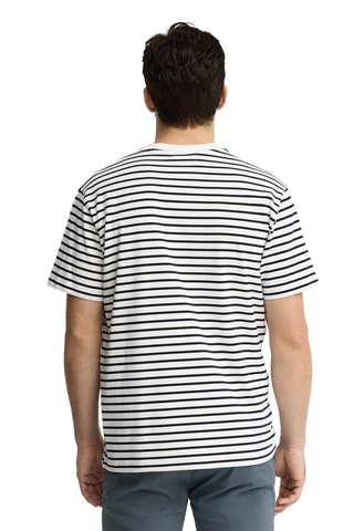 T-shirt Loose - Ecru en marineblauw