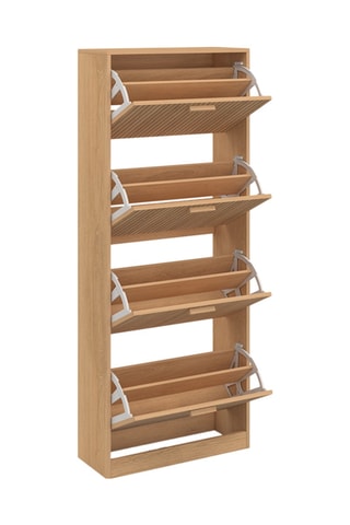 Zapatero de 4 puertas abatibles Faustine - 60 x 150 x 24 cm