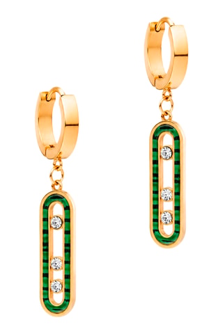 Boucles d’oreilles - Malachites et zircons