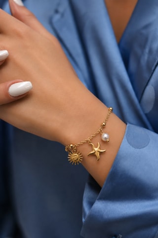 Bracelet - Blanc et doré