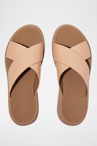 Mules compensées en cuir F-Mode - Beige