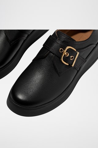 Richelieus plateformes en cuir - Noir