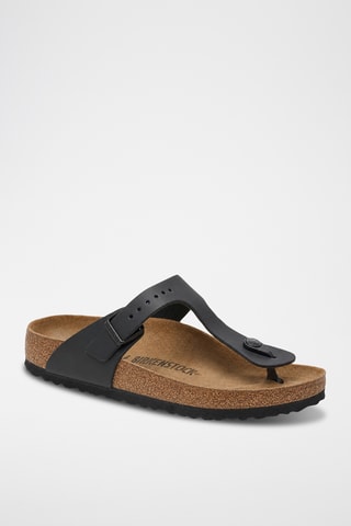 Tongs en cuir Giza - Normale - Noir