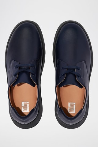 Derbys plateformes en cuir F-Mode - Bleu marine