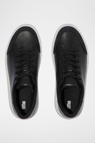 Sneakers com plataforma em couro - Preto