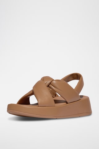 Sandales plateformes en cuir F-Mode - Beige