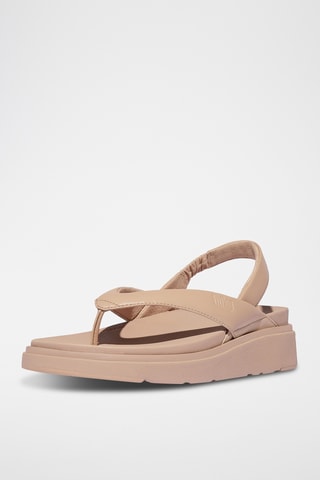 Tongs compensées - Beige