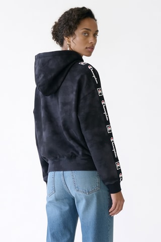 Sweater tie and dye met Capuchon - Blauw