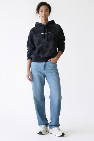 Sweater tie and dye met Capuchon - Blauw