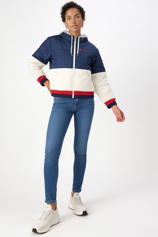 Gewatteerde jas met capuchon - Marineblauw