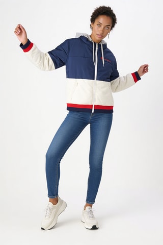 Gewatteerde jas met capuchon - Marineblauw