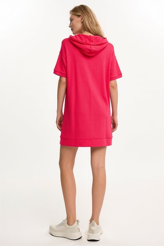 Sweaterjurk met Capuchon - Roze