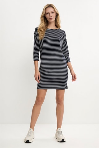 Trui-jurk - Marineblauw en Wit