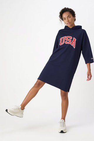 Sweaterjurk met Capuchon - Marineblauw