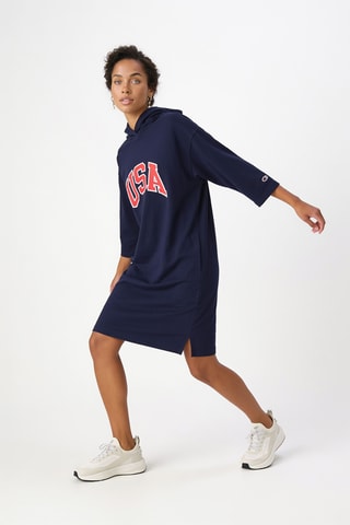 Sweaterjurk met Capuchon - Marineblauw