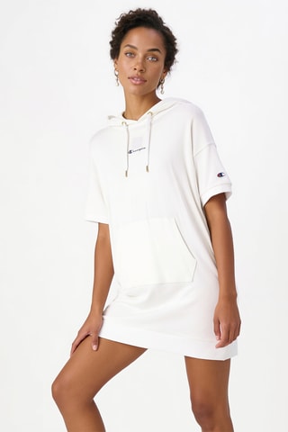 Sweaterjurk met Capuchon - Wit