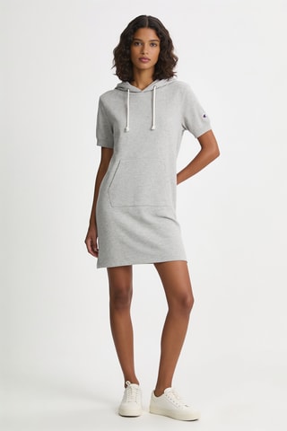 Sweaterjurk met Capuchon - Gemêleerd Lichtgrijs