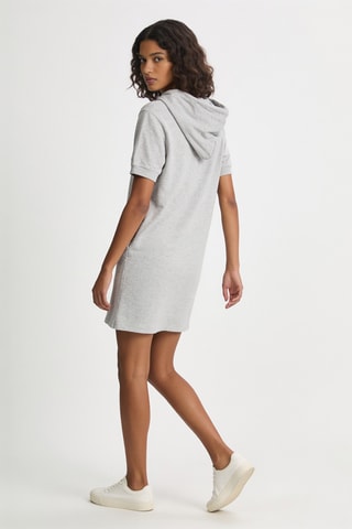 Sweaterjurk met Capuchon - Gemêleerd Lichtgrijs