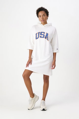 Sweaterjurk met Capuchon - Wit