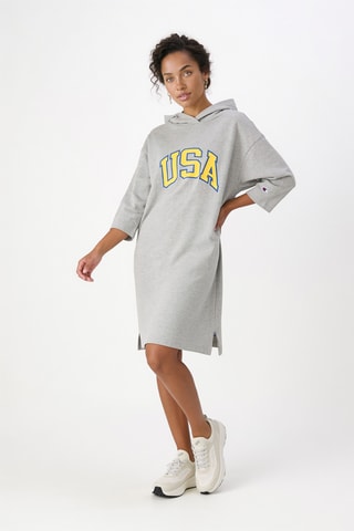 Sweaterjurk met Capuchon - Gemêleerd Grijs