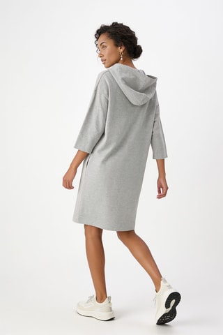 Sweaterjurk met Capuchon - Gemêleerd Grijs