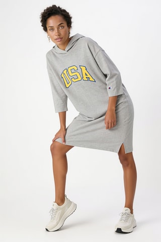Sweaterjurk met Capuchon - Gemêleerd Grijs