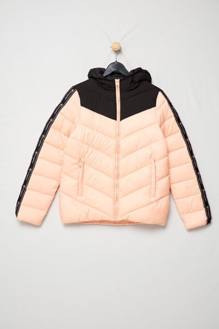 Gewatteerde jas met capuchon - Roze