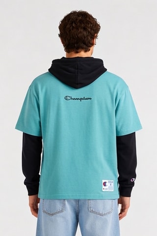 T-shirt met capuchon - Zeegroen