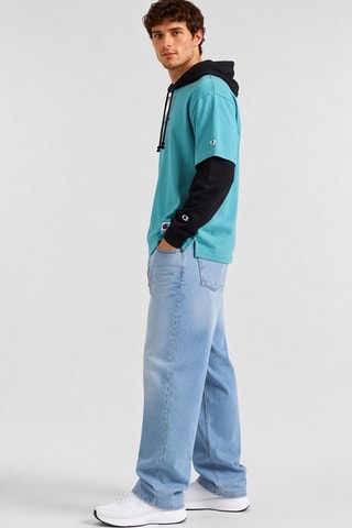 T-shirt met capuchon - Zeegroen